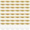 Vidaxl jar jar con coperchi color oro 48 pezzi 230 ml di vetro