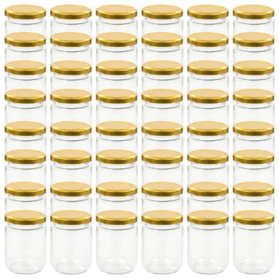 Vidaxl jampotten met goudkleurige deksels 48 st 230 ml glas