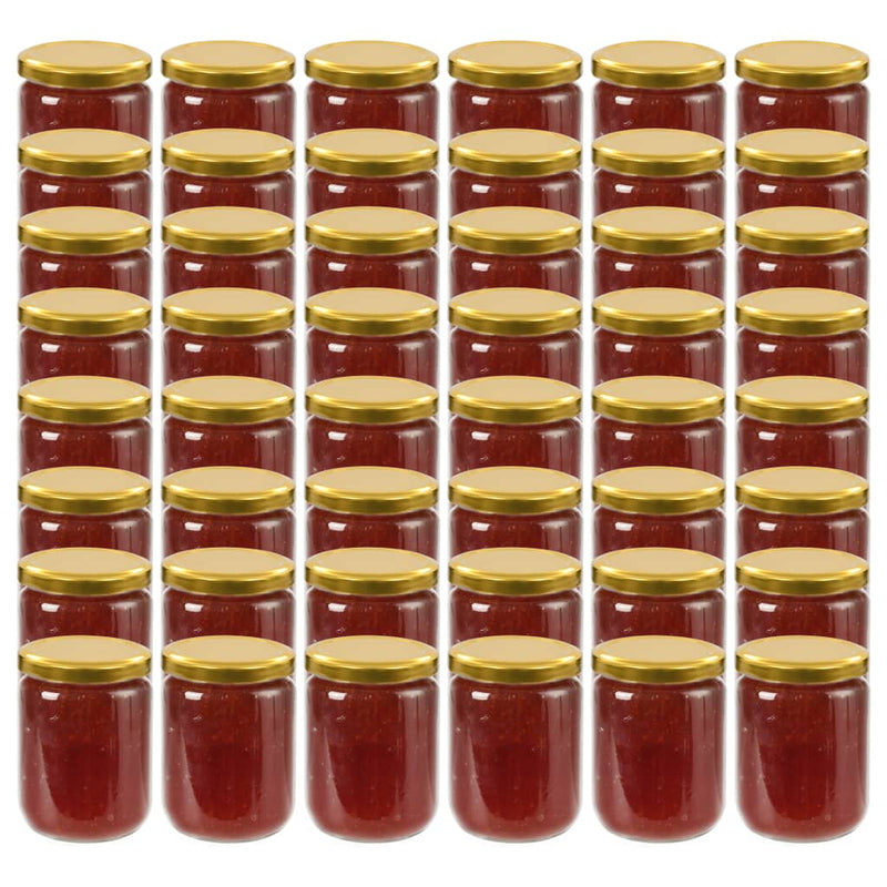 Vidaxl jampotten met goudkleurige deksels 48 st 230 ml glas