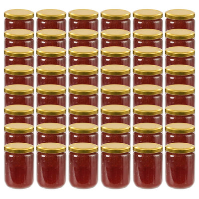 Vidaxl jampotten met goudkleurige deksels 48 st 230 ml glas