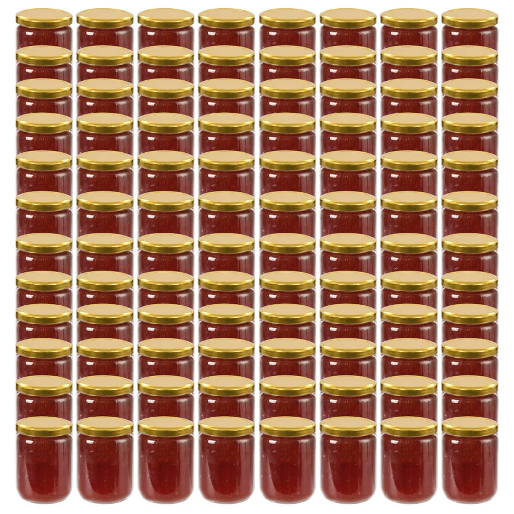 Jares de mermelada Vidaxl con tapas de oro 96 ST 230 ml de vidrio
