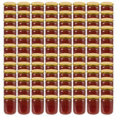 Vidaxl Jam Jars con coperchi color oro 96 ST 230 ml di vetro