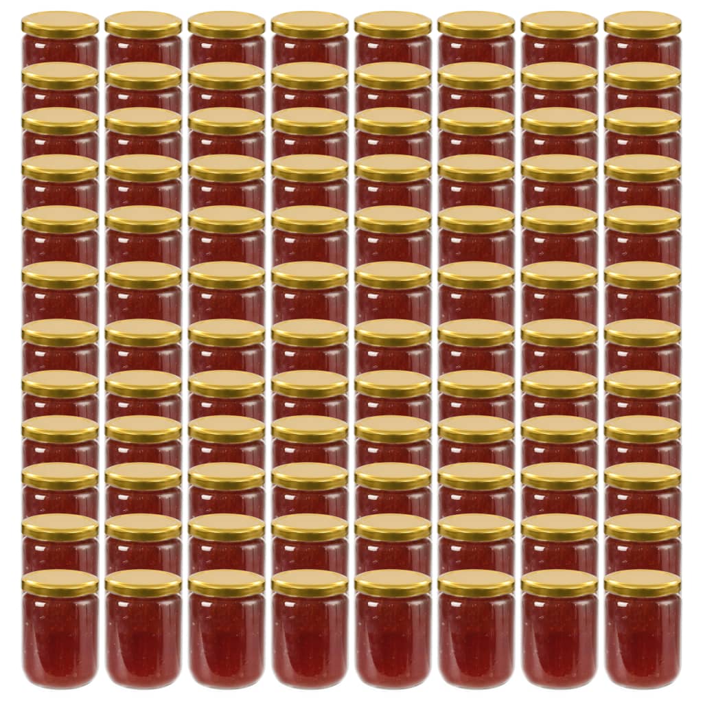Jares de mermelada Vidaxl con tapas de oro 96 ST 230 ml de vidrio