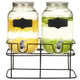 Vidaxl drankdispensers 2 st met standaard 2 x 4 l glas