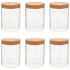 Vidaxl opbergpotten met kurken deksel 6 st 650 ml glas