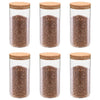 Ollas de almacenamiento de Vidaxl con tapa de corcho 6 ST 1100 ml de vidrio