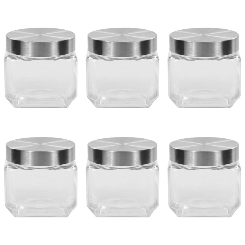 VIDAXL POTS POCIPIO con coperchio color argento 6 ST 800 ml