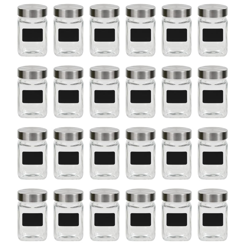 Ollas de almacenamiento de Vidaxl con calcomanías 24 st 300 ml