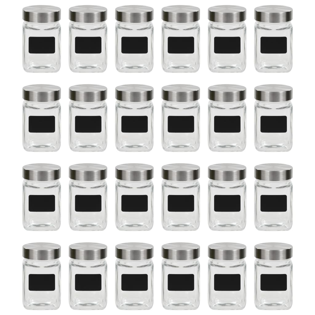 Vidaxl opbergpotten met stickers 24 st 300 ml