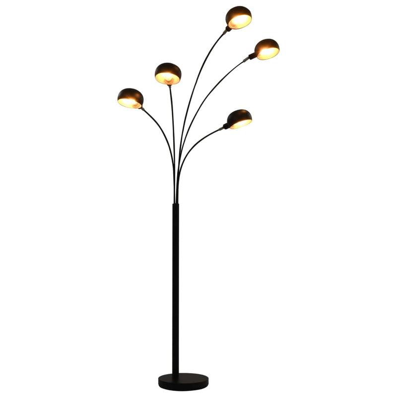 Lampada Vidaxl in piedi 5xe14 200 cm nero e oro