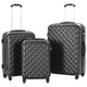 Vidaxl 3 partes de equipaje duro conjunto Negro