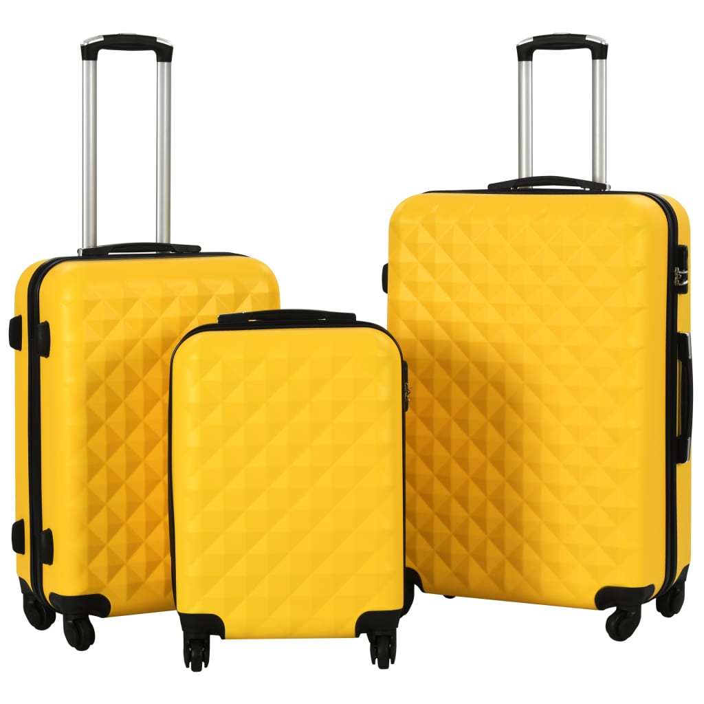 Set di valigie rigide Vidaxl da 3 pezzi in abs giallo