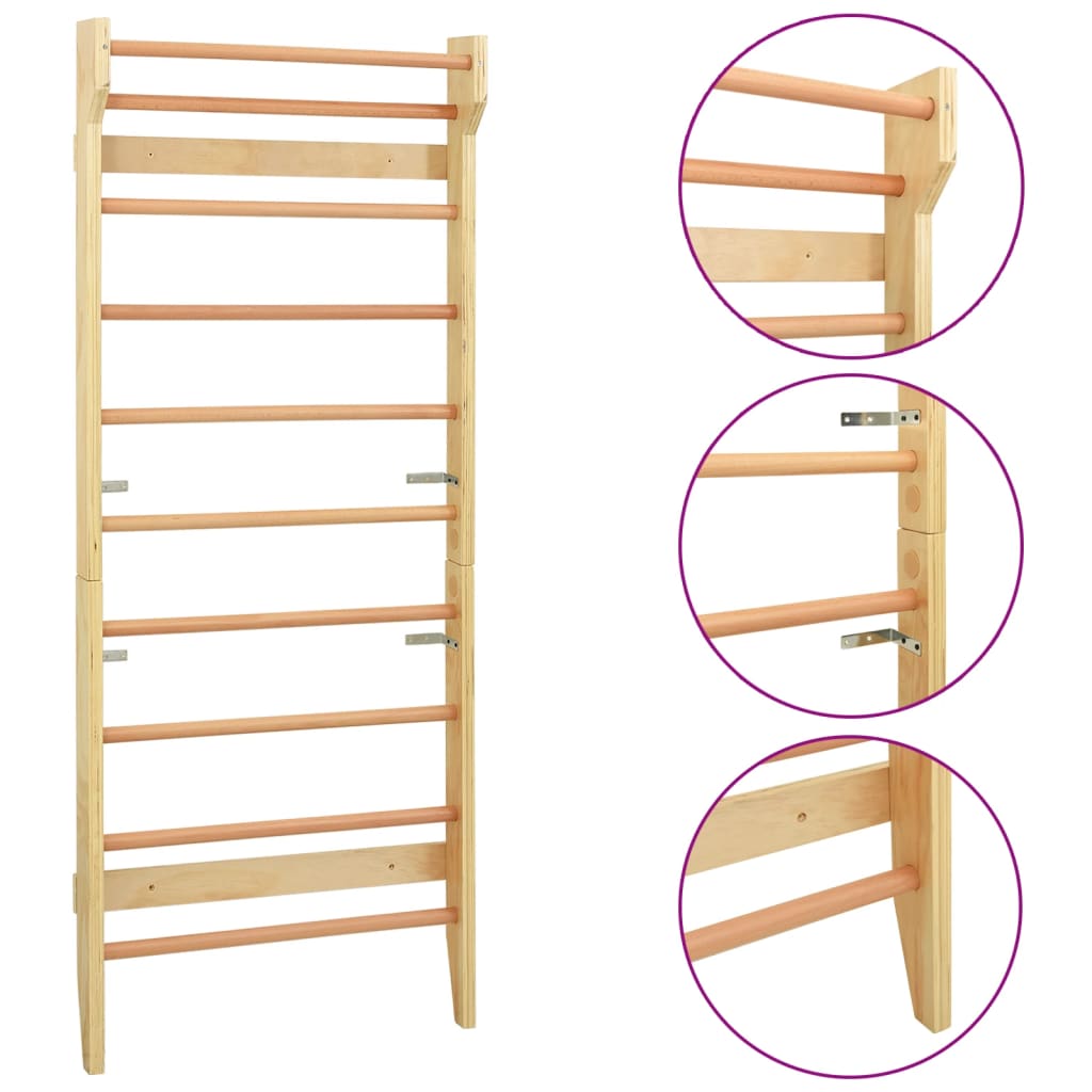 Vidaxl Wall Climbing Rack 80x15.8x195 cm de madera