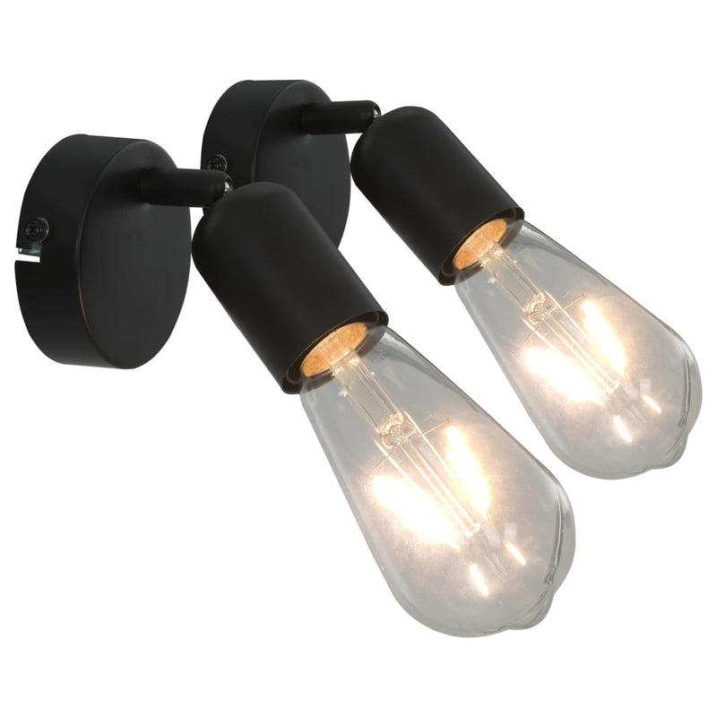 Vidaxl destaca 2 st con filamentos Pears 2 W E27 Negro