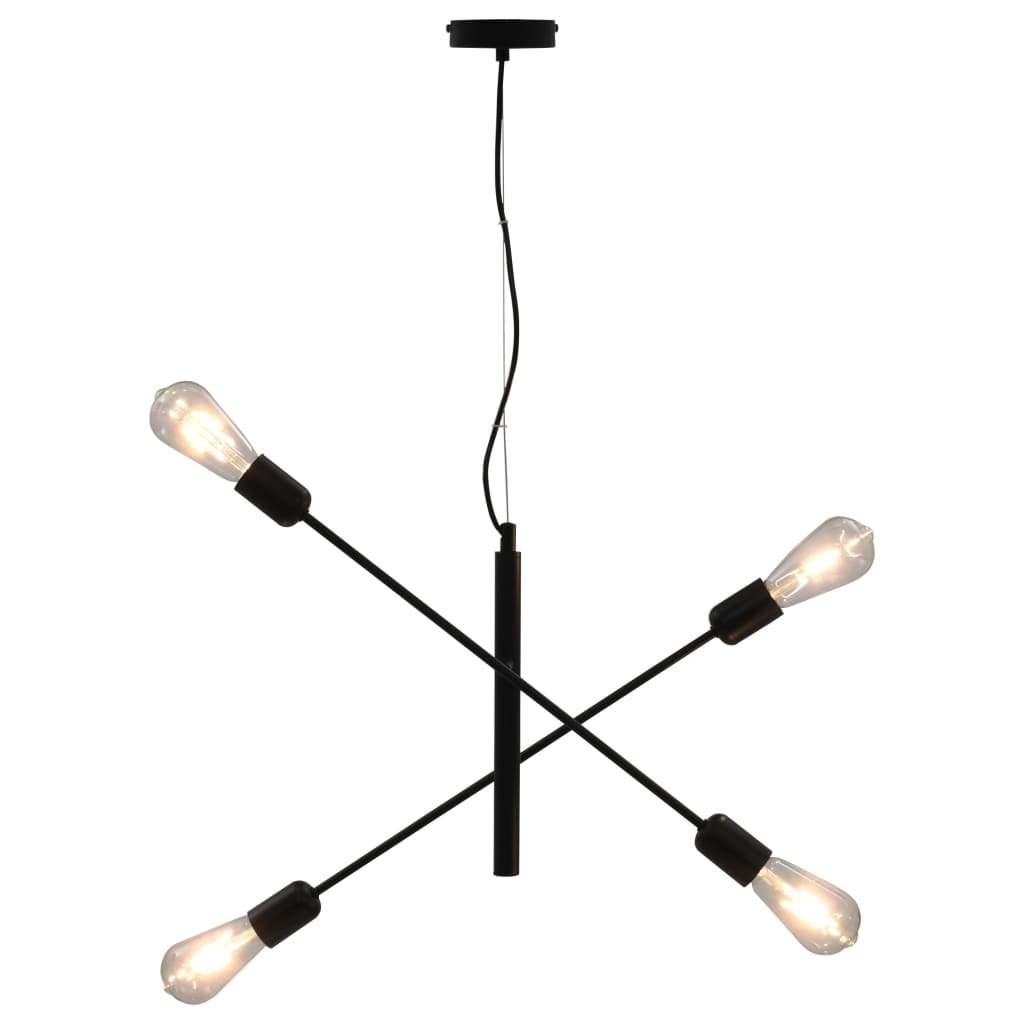 Lámpara de techo Vidaxl con filamentos Pears 2 W E27 Negro