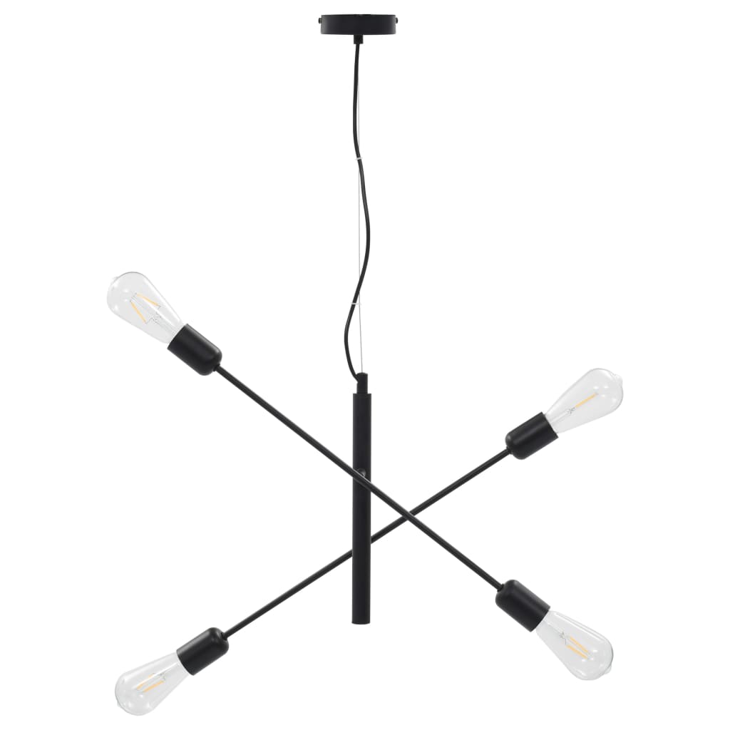 Lámpara de techo Vidaxl con filamentos Pears 2 W E27 Negro