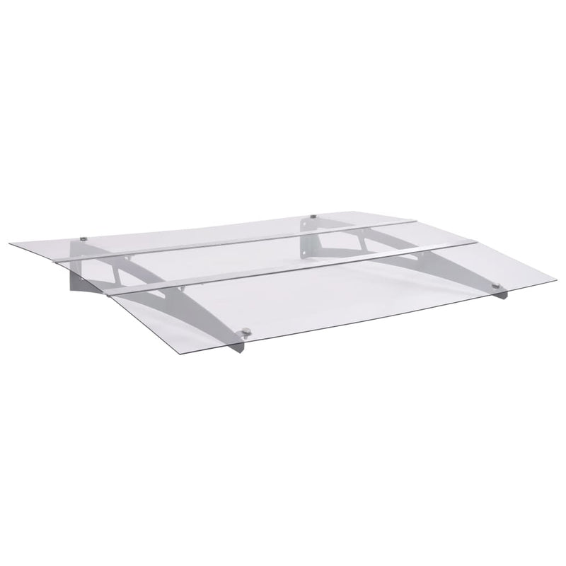 Vidaxl Port Canopy 120x90 cm in policarbonato d'argento e trasparente