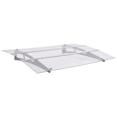 Vidaxl Port Canopy 120x90 cm in policarbonato d'argento e trasparente