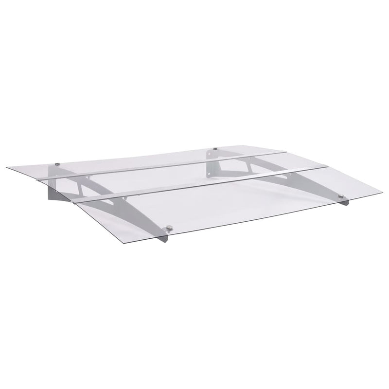 Marquesina para puerta Vidaxx 150x90 cm pet color plateado y transparente