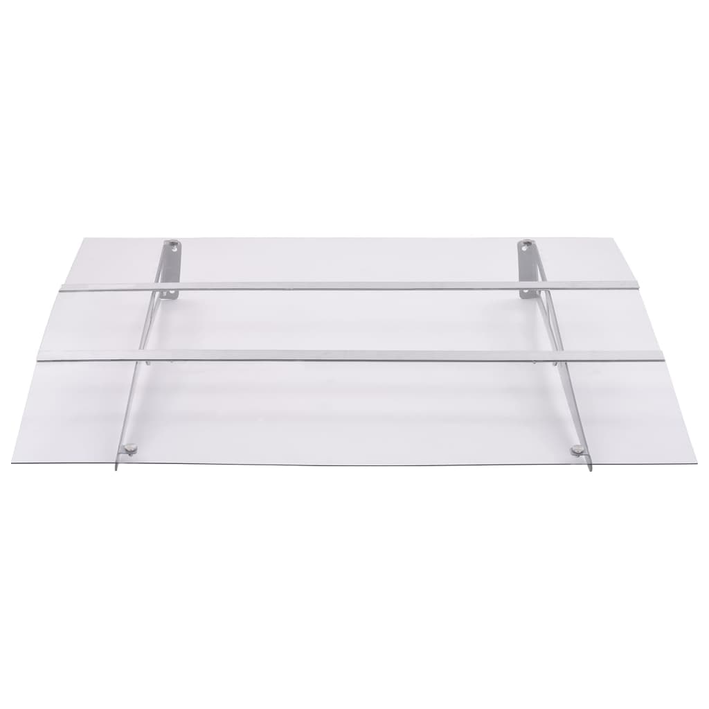 Marquesina para puerta Vidaxx 150x90 cm pet color plateado y transparente
