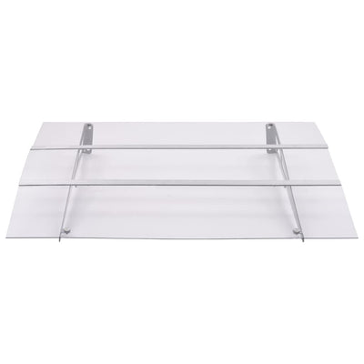 Pensilina per porta Vidaxx 150x90 cm color argento animale domestico e trasparente
