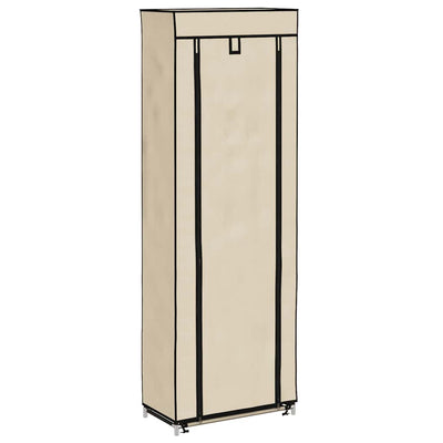 Gabinete de zapatos Vidaxl con cubierta 57x29x162 CM TELA CRèME