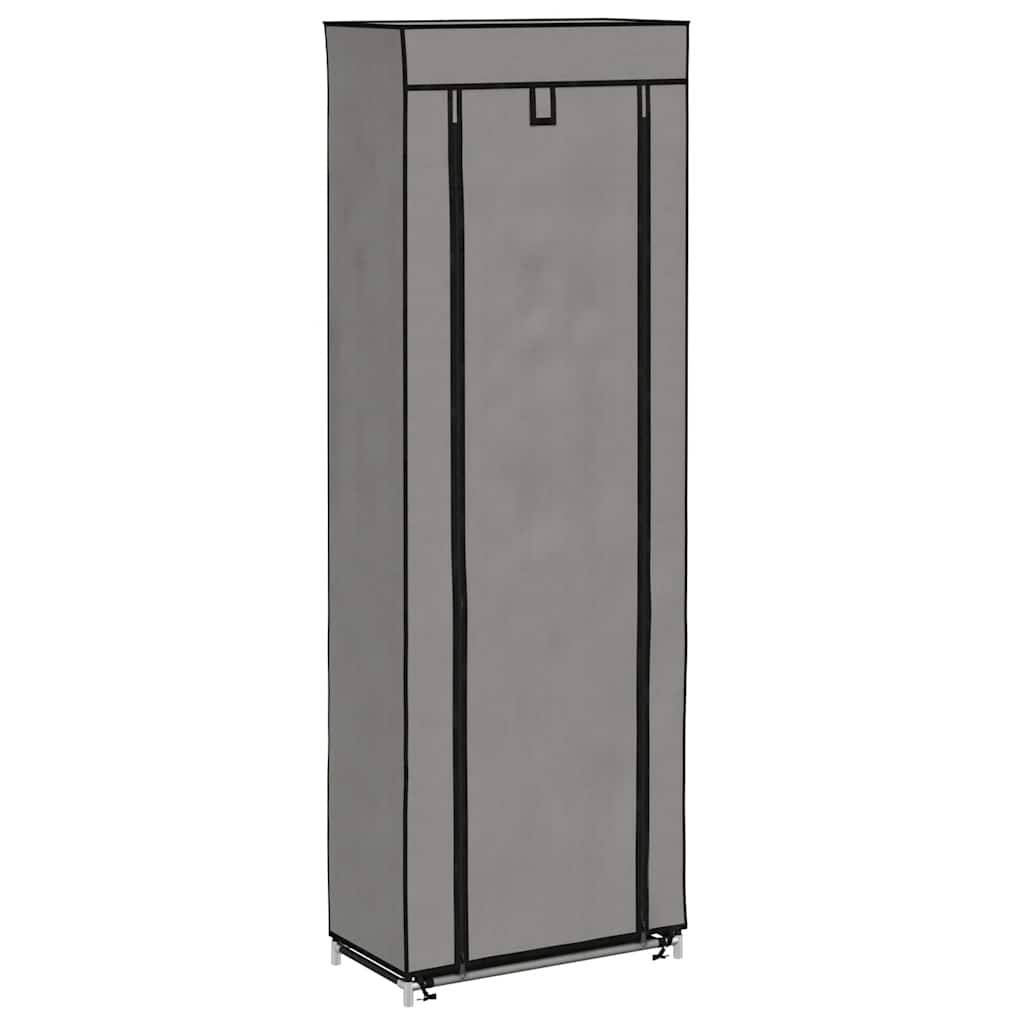 Vidaxl schoenenkast met hoes 57x29x162 cm stof grijs