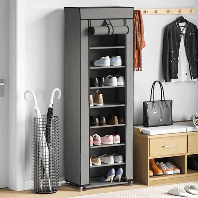 Gabinete de zapato Vidaxl con cubierta 57x29x162 CM Fabric Gray