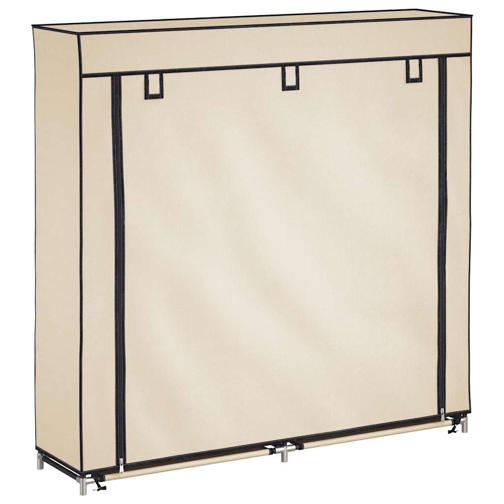 Vidaxl schoenenkast met hoes 115x28x110 cm stof crème