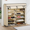Gabinete de zapato Vidaxl con cubierta 115x28x110 cm de tela crema
