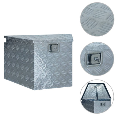 Box in alluminio Vidaxl 737 381x410x460 mm di colore argento