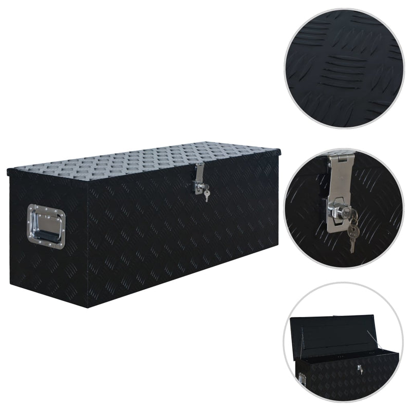 Vidaxl Box in alluminio 1085x370x400 mm nero