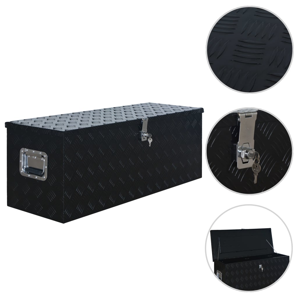 Vidaxl Box in alluminio 1085x370x400 mm nero