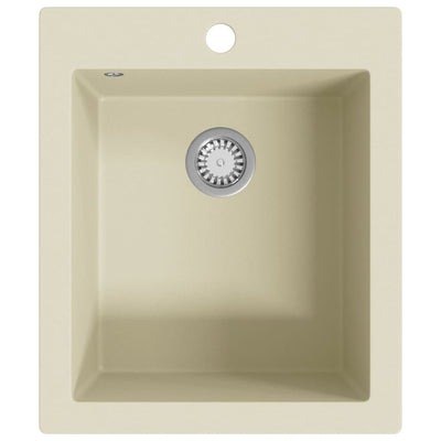 Vidaxl lavandino singola ciotola di beige di granito