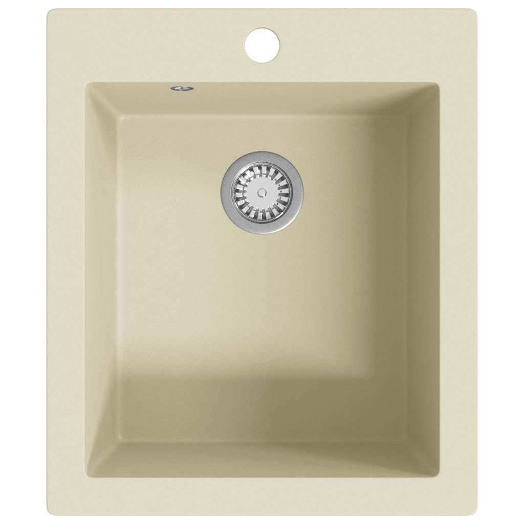 Vidaxl lavandino singola ciotola di beige di granito