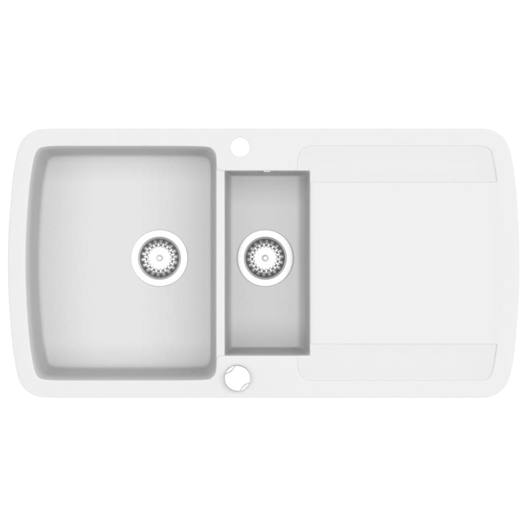 Vidaxl Sink Double Bins in granito bianco