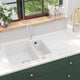 Vidaxl Sink Double Bins in granito bianco