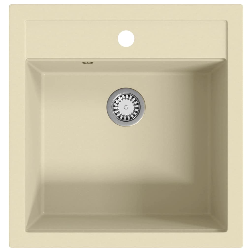Vidaxl gootsteen enkele bak graniet beige