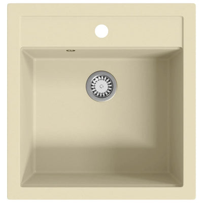 Vidaxl gootsteen enkele bak graniet beige