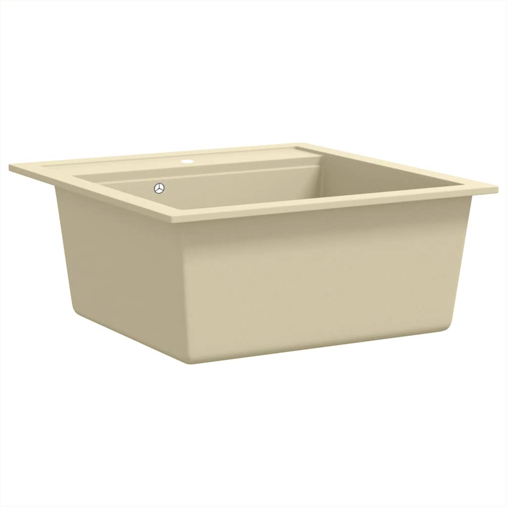 Vidaxl gootsteen enkele bak graniet beige