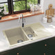Vidaxl sink double bins Granite beige