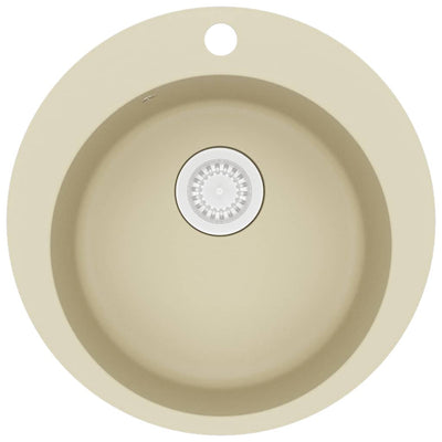 Recipiente único de vidaxl fregadero alrededor de granito beige