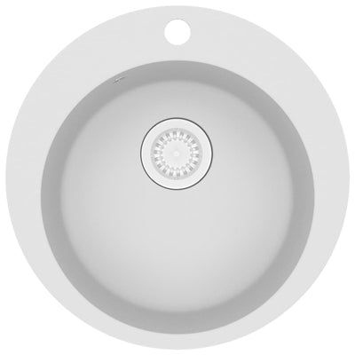 Vidaxl fregadero recipiente único alrededor de granito blanco