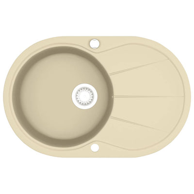 Vidaxl Lavello singola ciotola di beige di granito ovale