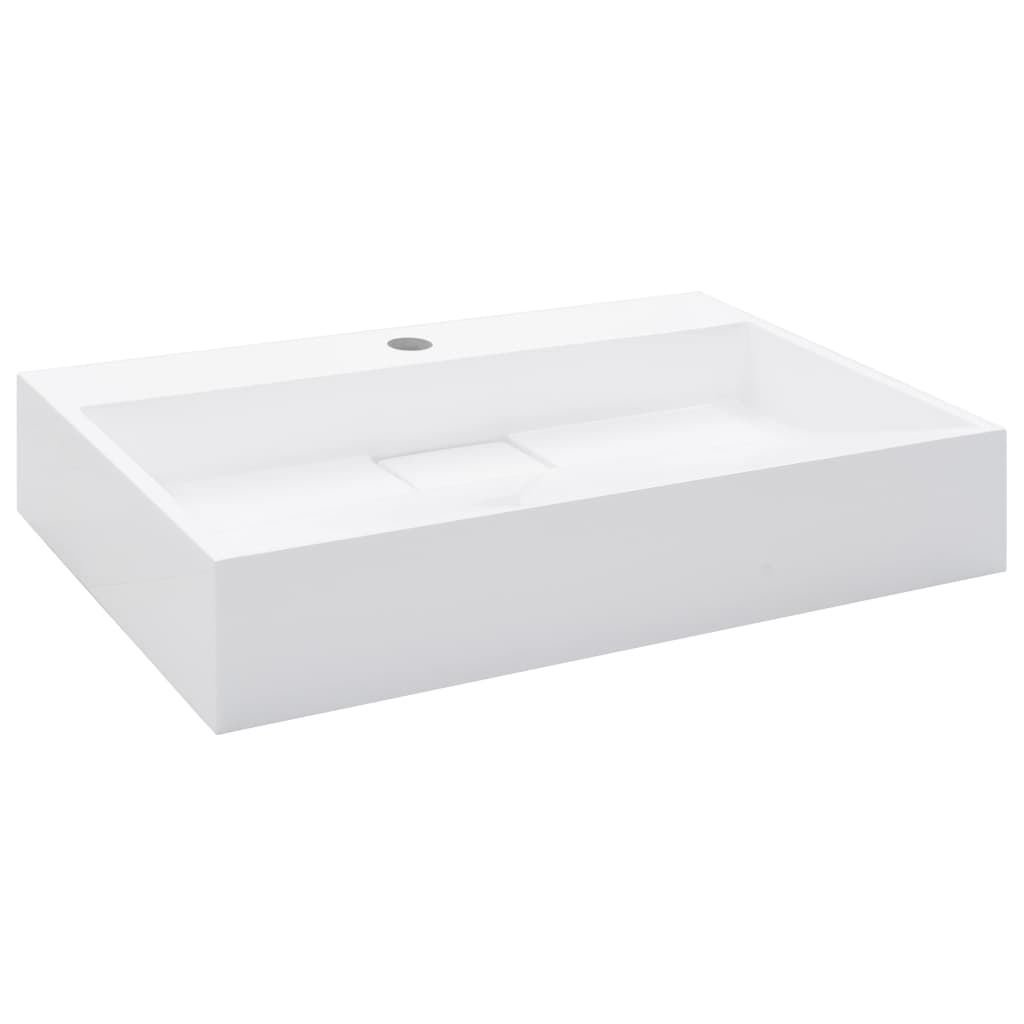 Vidaxl Washbasin 60x38x11 CM Mineral fundido de mármol fundido blanco
