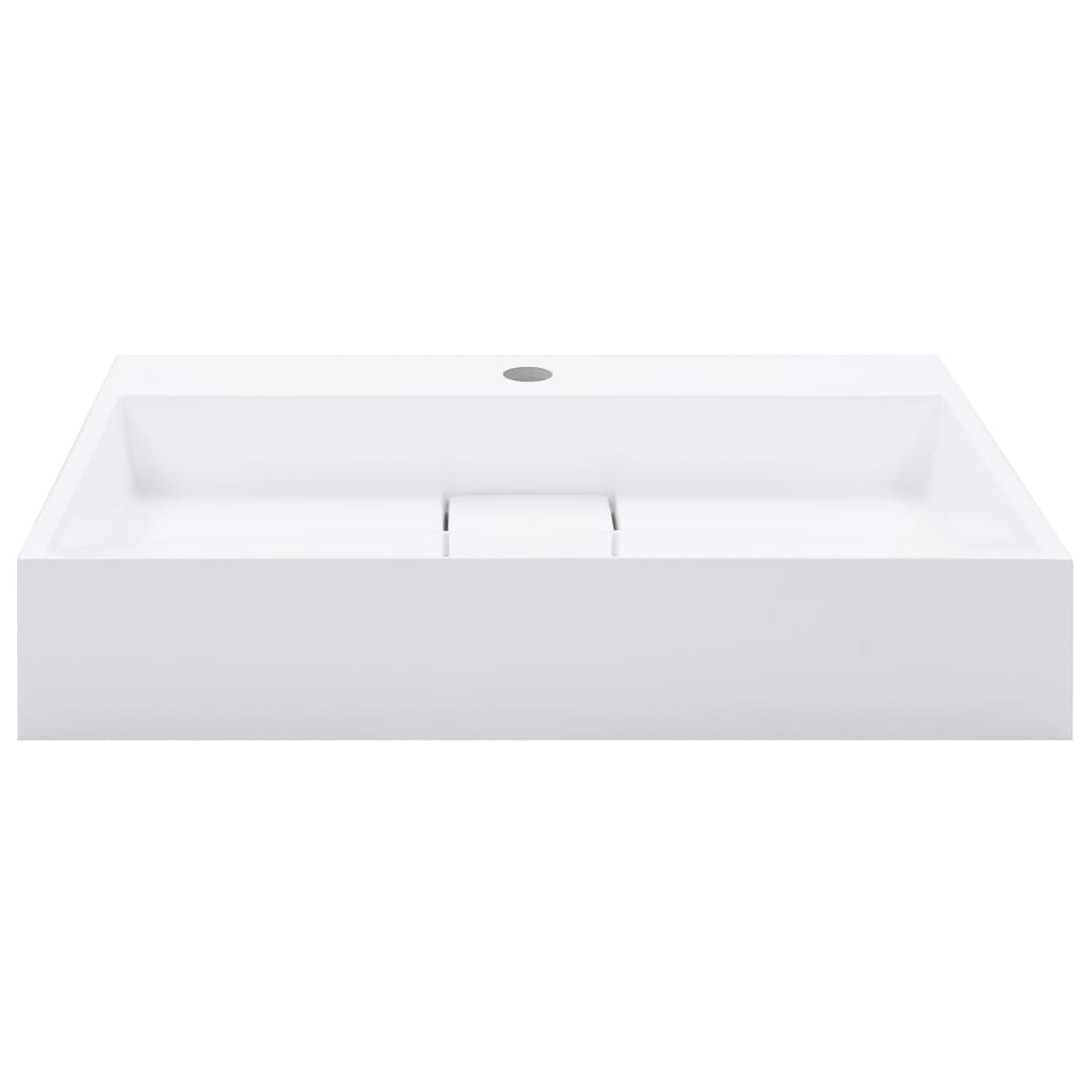 Vidaxl Washbasin 60x38x11 CM Mineral fundido de mármol fundido blanco