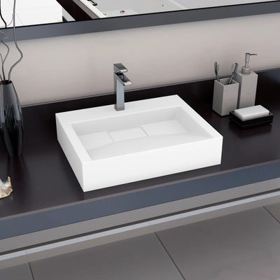 Vidaxl Washbasin 60x38x11 cm Mineral Cash Cash White