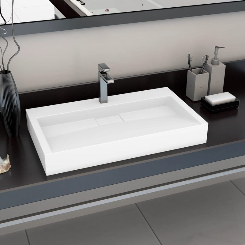 Vidaxl Washbasin 80x46x11 cm Mineral Cash Cash White