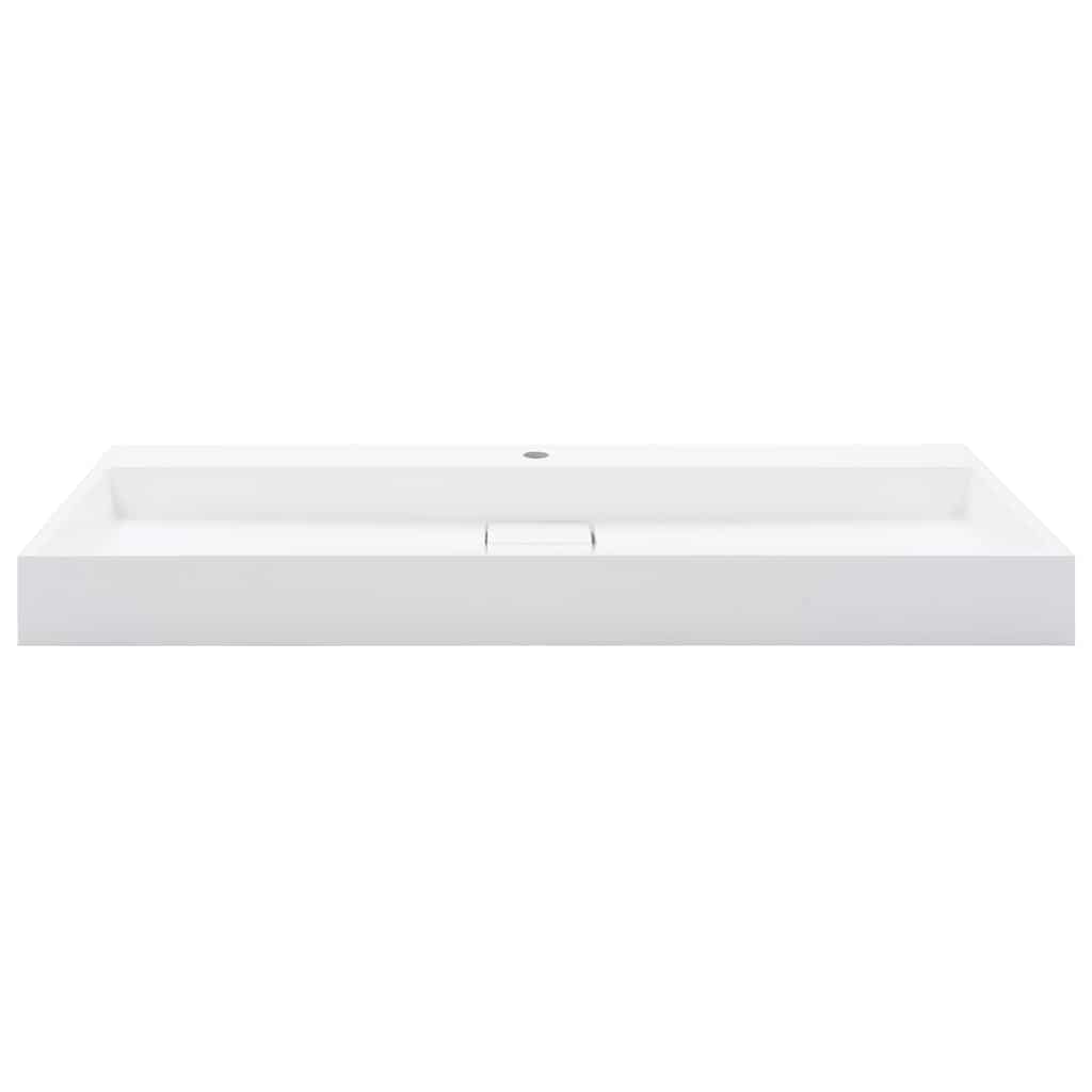 Vidaxl wastafel 120x46x11 cm mineraal gegoten marmer gegoten wit