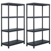 Vidaxx estanterías de almacenamiento 2 piezas 60x30x138 cm plástico negro